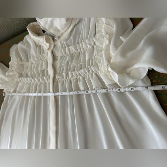 Zara Long Sleeve Shirts  with buttons/ Cream/ Black Size S - Picture 7 of 11